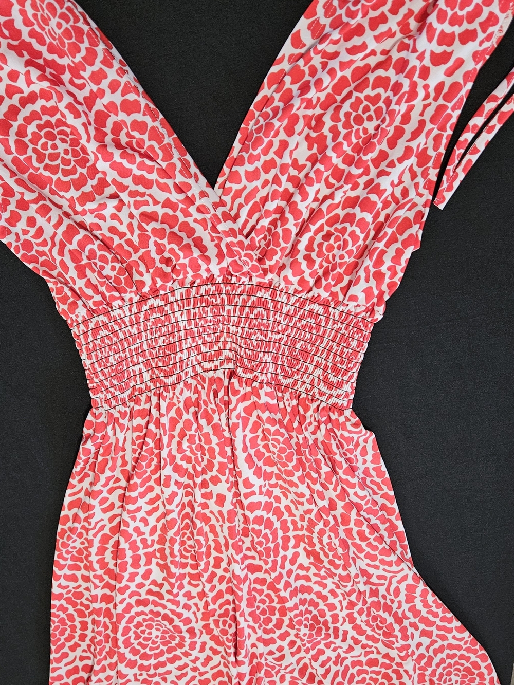 Jon & Anna Womens Red Floral Smocked Waist Dress - Picture 5 of 5
